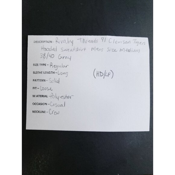 Clemson Tigers Hooded Sweatshirt Men's Size Medium 38/40 Gray - Picture 8 of 8